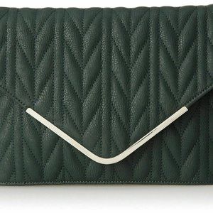 BCBGeneration Clutch Evergreen vegan faux Leather